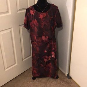 Red with flowers dress